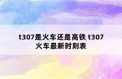 t307是火车还是高铁 t307火车最新时刻表